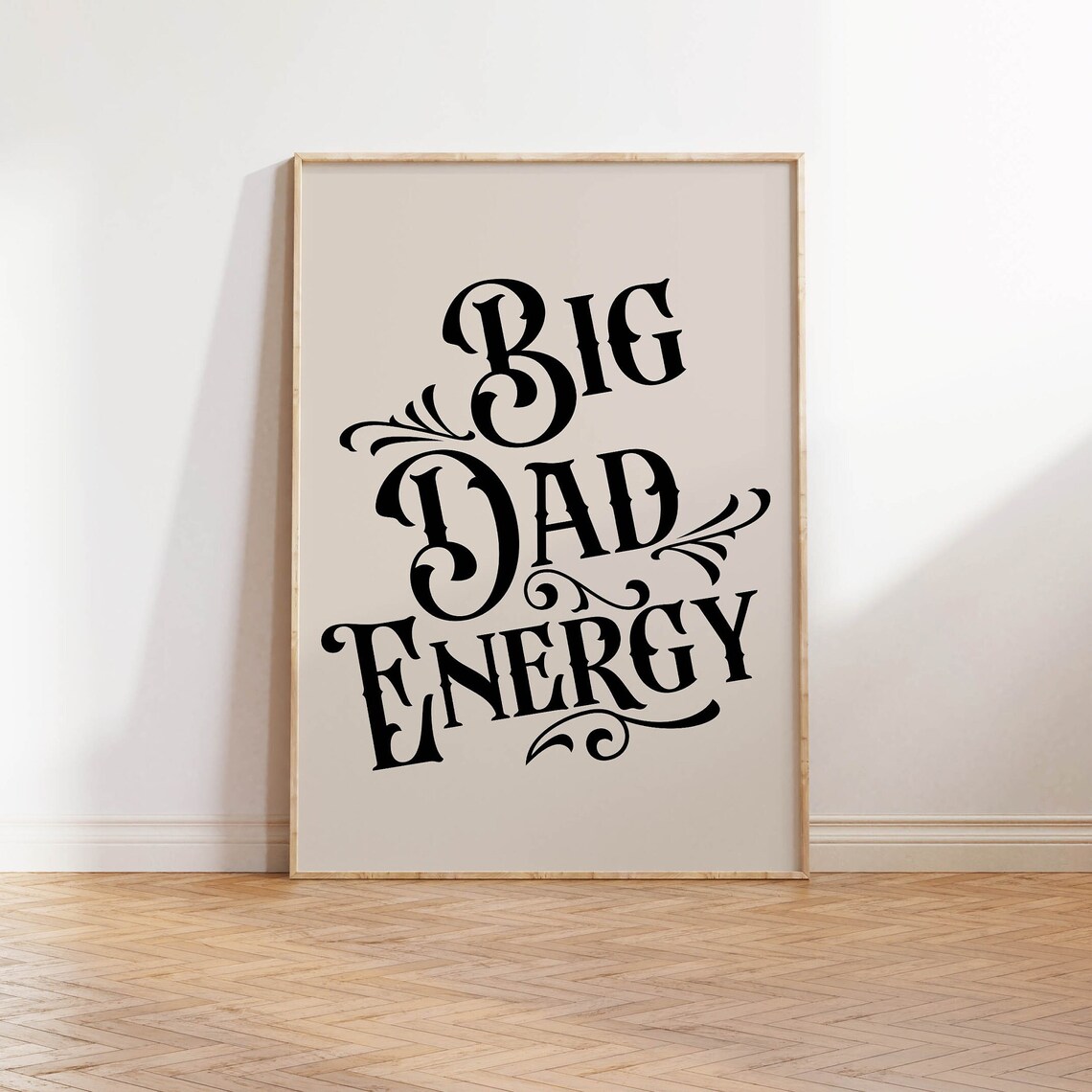 Big Dad Energy Vintage Western Lettering Funny Gift For Dad Poster - Image 3