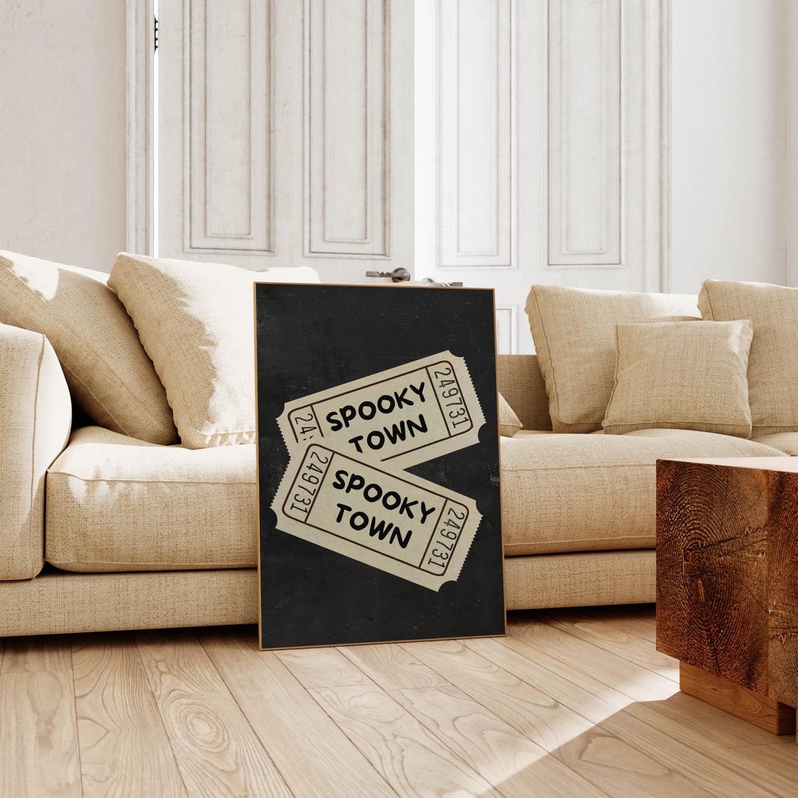 Spooky Town Vintage Ticket Stubs Halloween Party Decor Poster - Image 5
