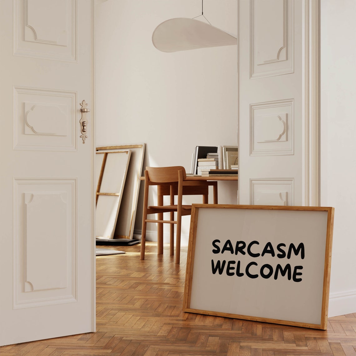Sarcasm Welcome Funny Bold Quote Cream Minimalist Wall Poster - Image 3