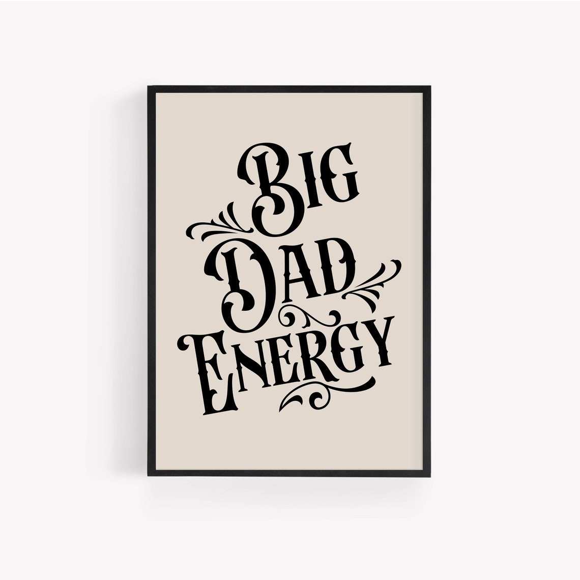Big Dad Energy Vintage Western Lettering Funny Gift For Dad Poster - Image 4