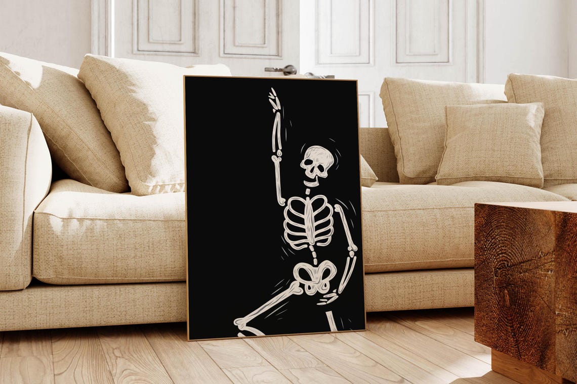 Ghouls Just Wanna Have Fun Retro Orange Black Halloween Word Poster - Image 4