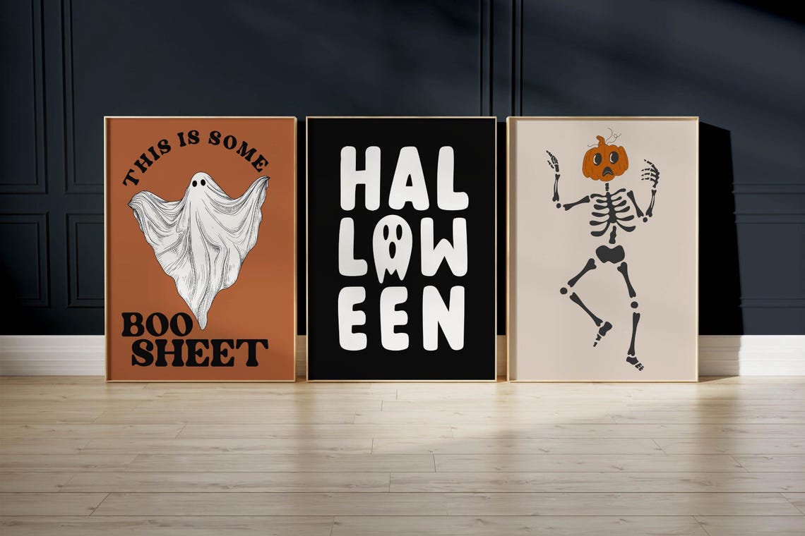 This Is Some Boo Sheet Funny Retro Dancing Ghost Halloween Poster - Image 4