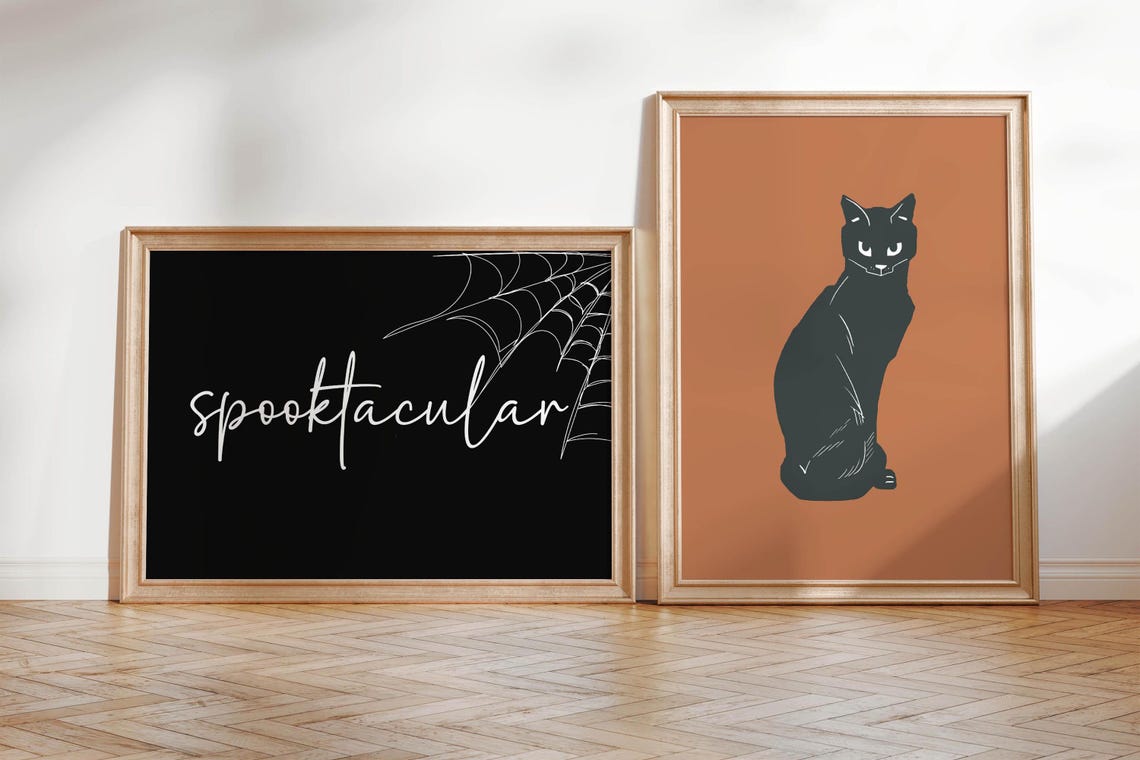 Halloween Bundle Set of 8 Spooky Seasonal Gallery Designs Poster - Image 3