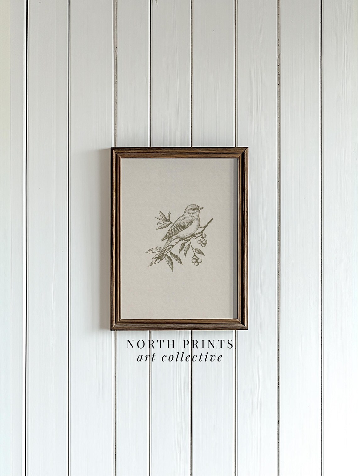Neutral Bird Sketch Art Print, Minimalist Farmhouse - Image 3