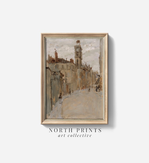 Vintage Paris Cityscape Art Print, French Architecture