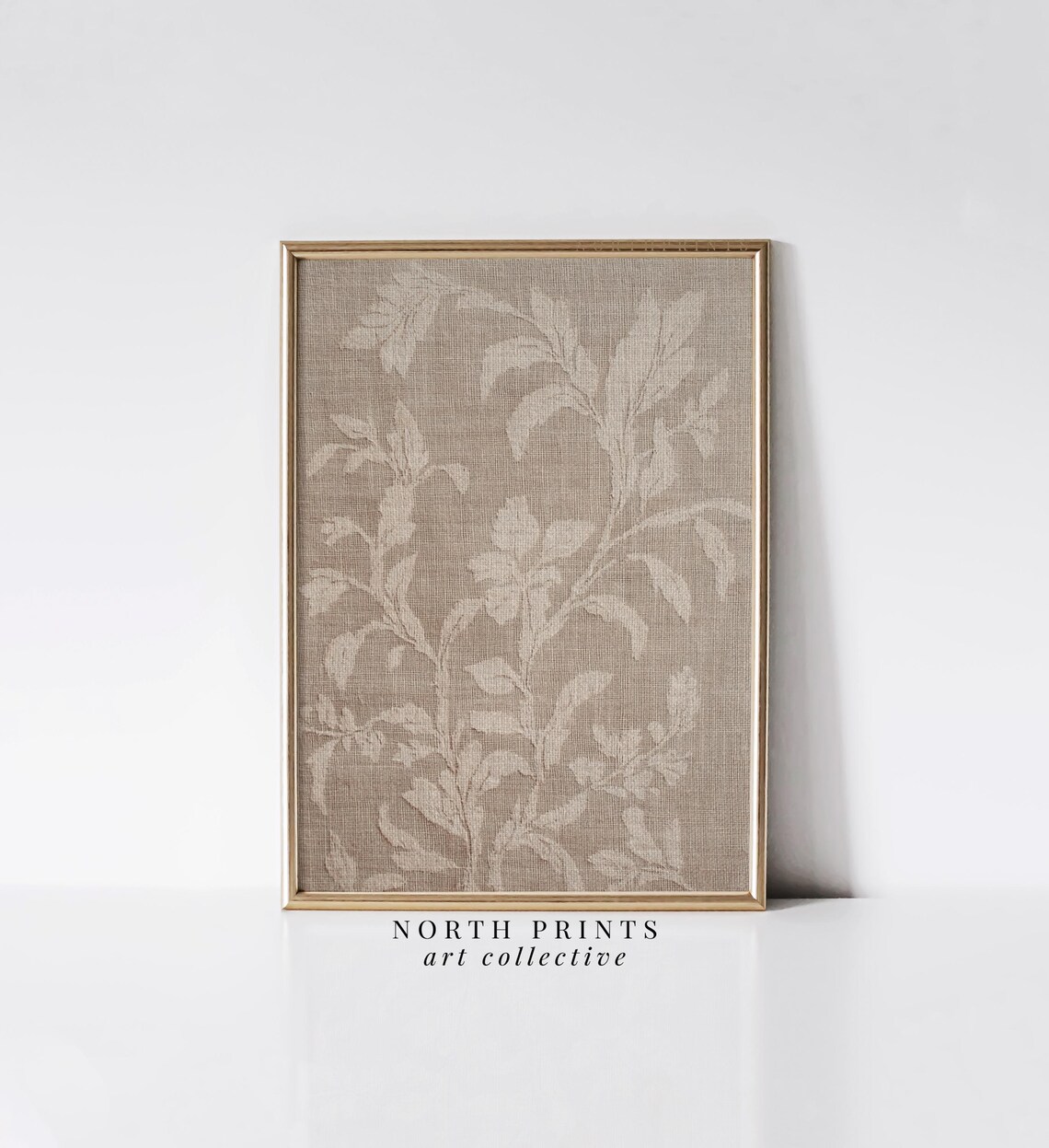 Antique Textile Art Print, Neutral Beige Tapestry Decor - Image 2