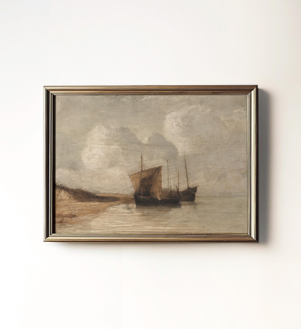 Rustic Vintage Sailboats, Coastal Art Print