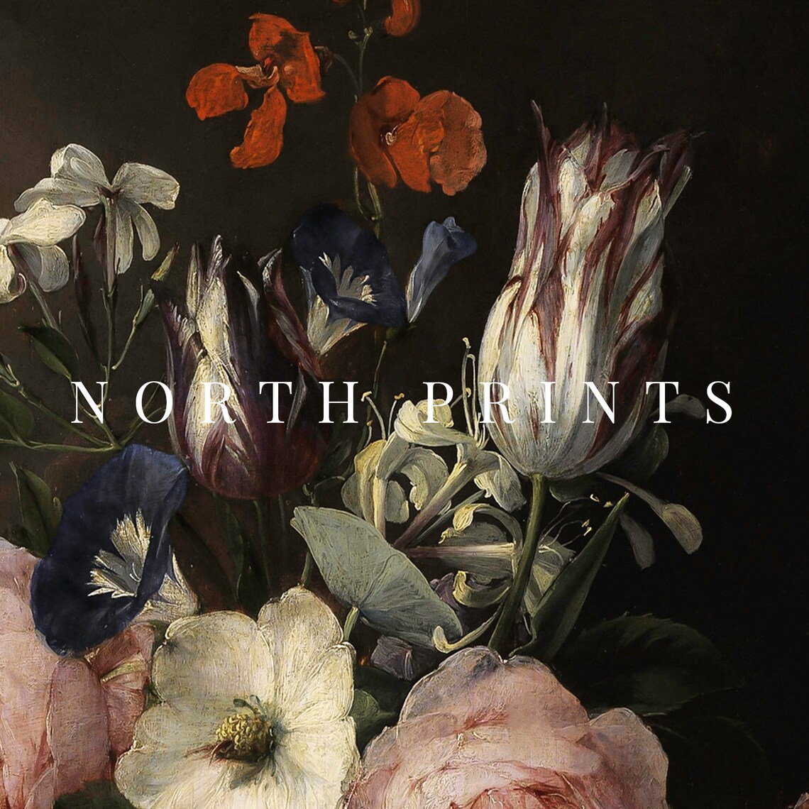 Moody Vintage Floral Painting, Dark Academia Art Print - Image 3