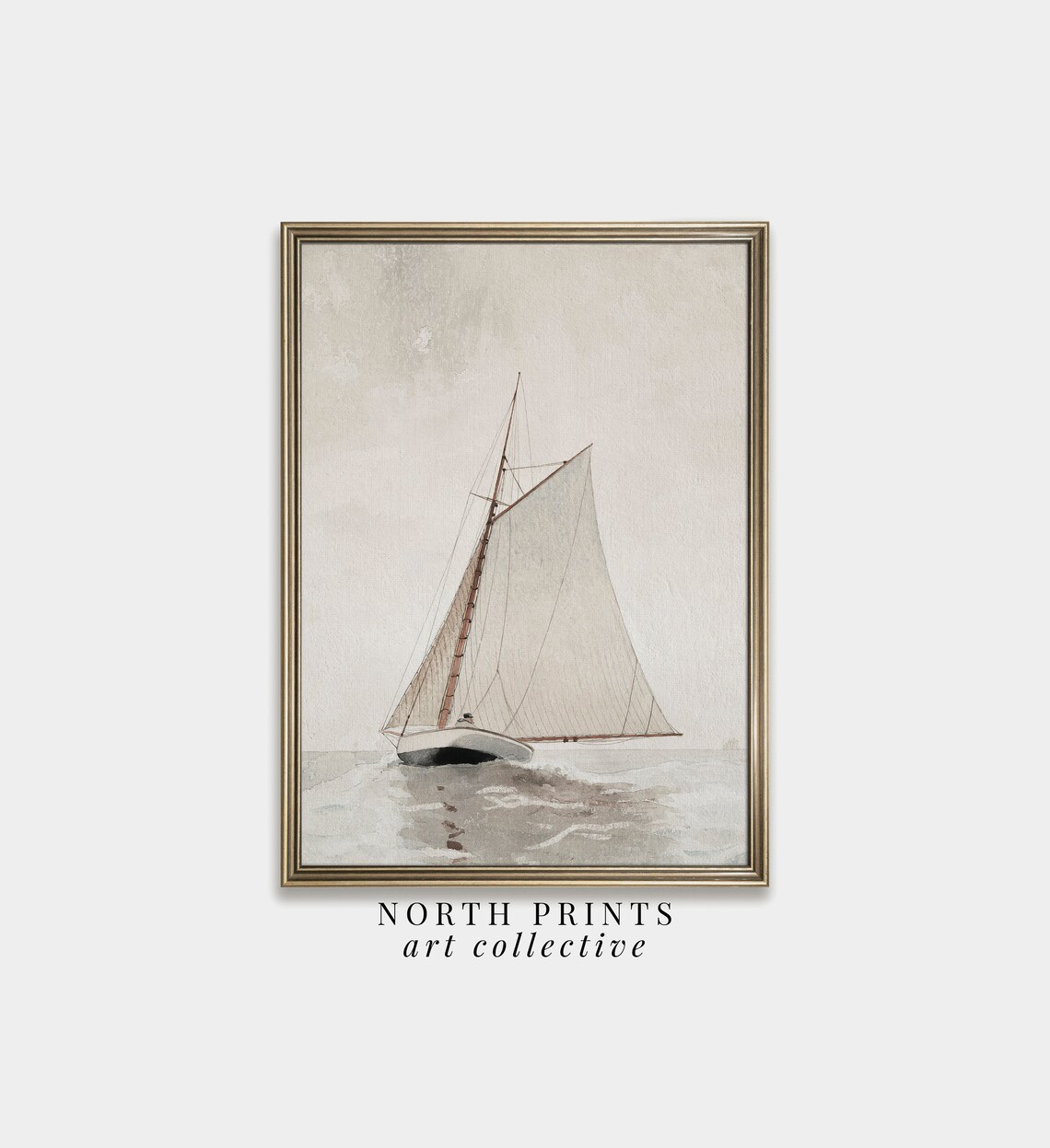 Vintage Sailboat Coastal Aesthetic Art Print