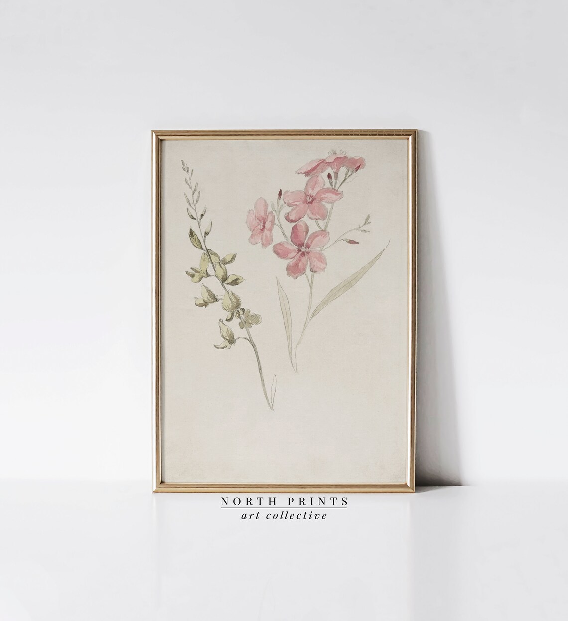 Pink Floral Art Print, Girls Room Botanical Spring - Image 3