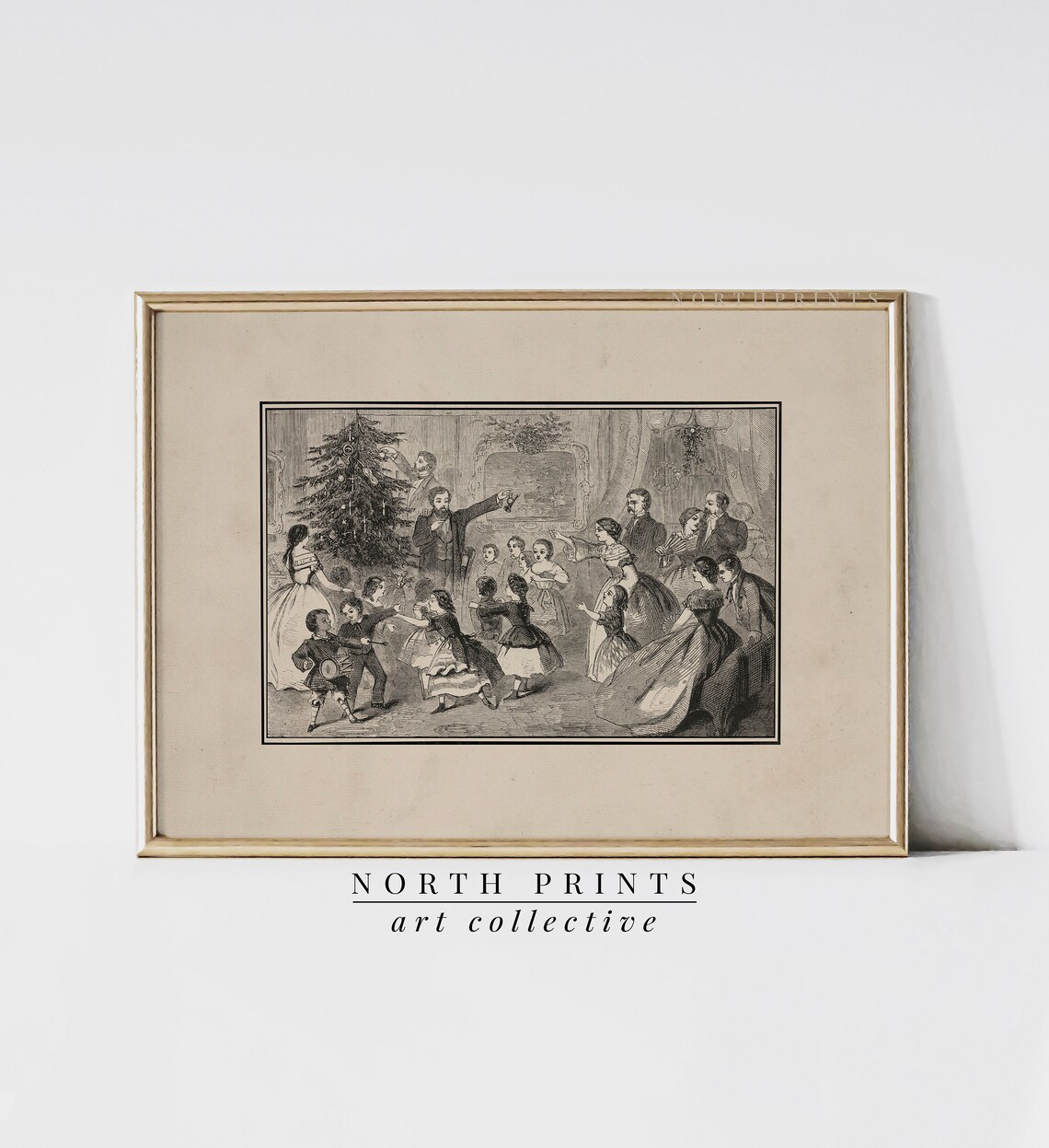 Christmas Eve Antique Sketch Vintage Holiday Art Print - Image 4