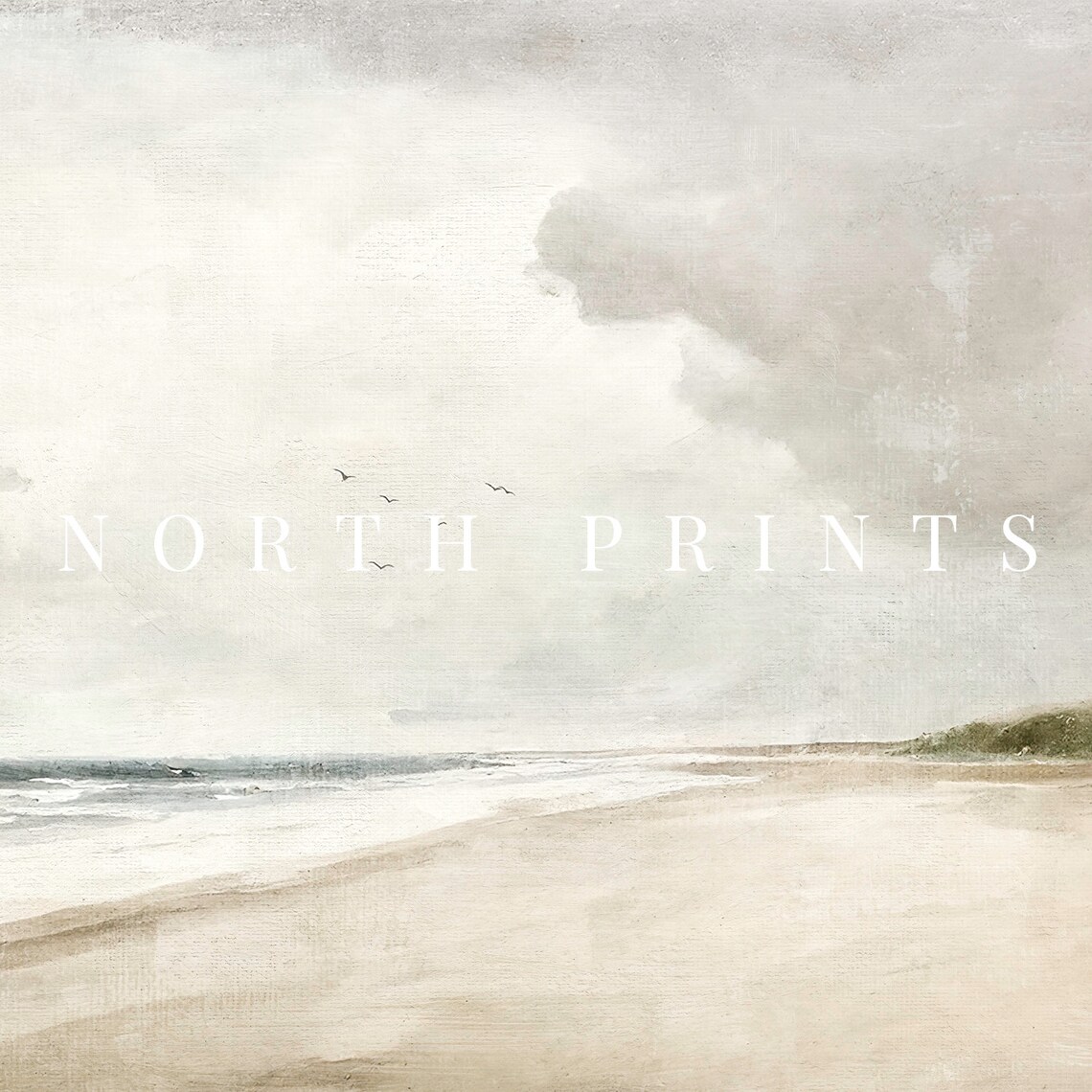 Muted Coastal Beach Neutral Painting Art Print - Image 2