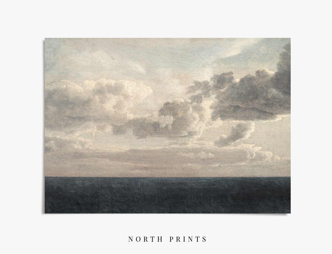 Ocean Horizon Vintage Art Print, Cloud Study - Image 2