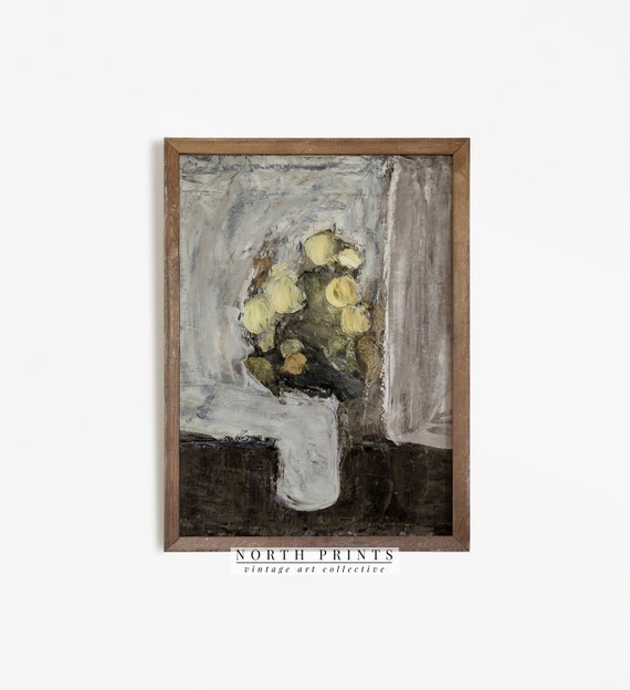 Vintage Moody Botanical Abstract Art Print