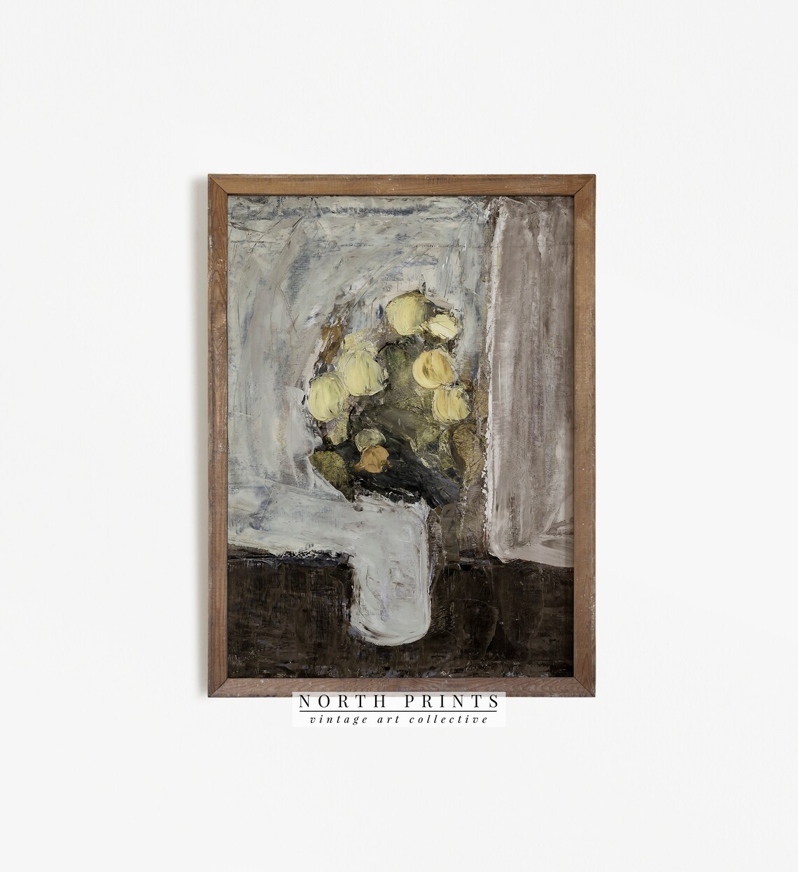 Vintage Moody Botanical Abstract Art Print