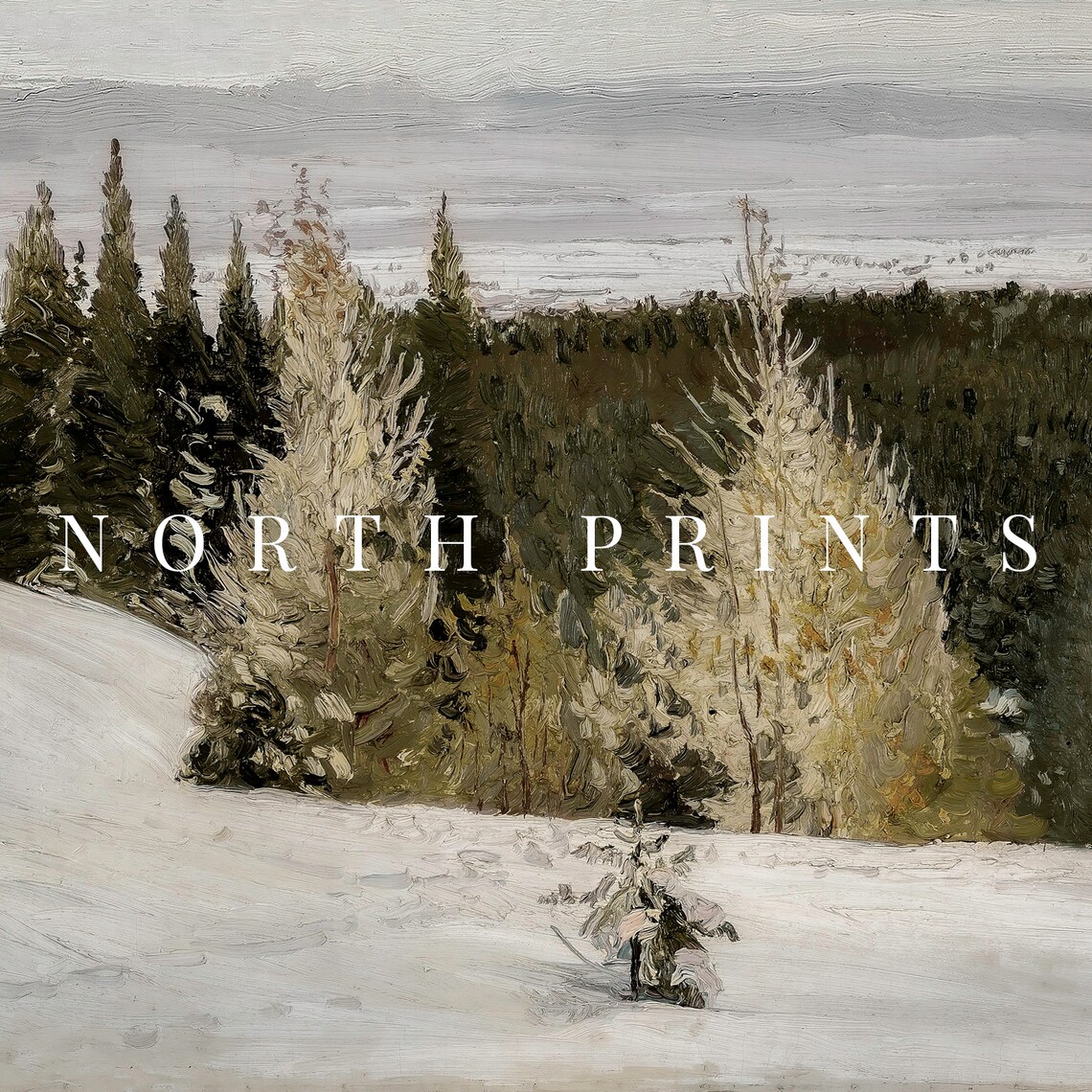 Winter Forest Landscape Painting, Vintage Country Scenery - Image 3