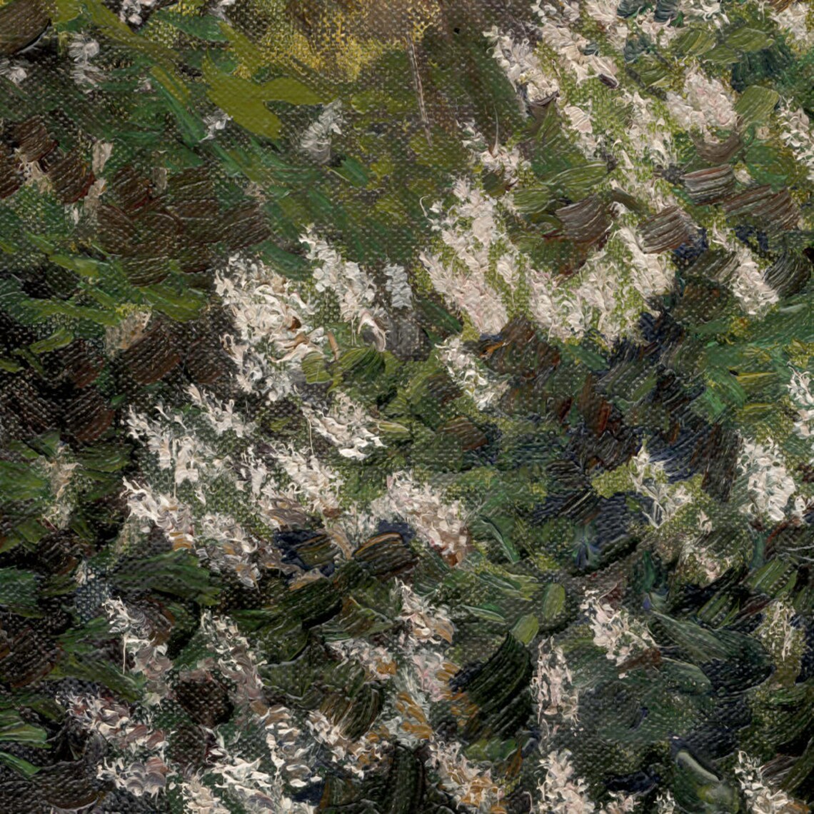 Spring Farmhouse Lilac Tree Vintage Oil Painting Art Print - Image 3
