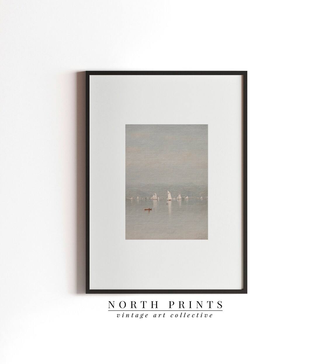 Vintage Lake House Coastal Painting Sailboat Art Print - Image 3