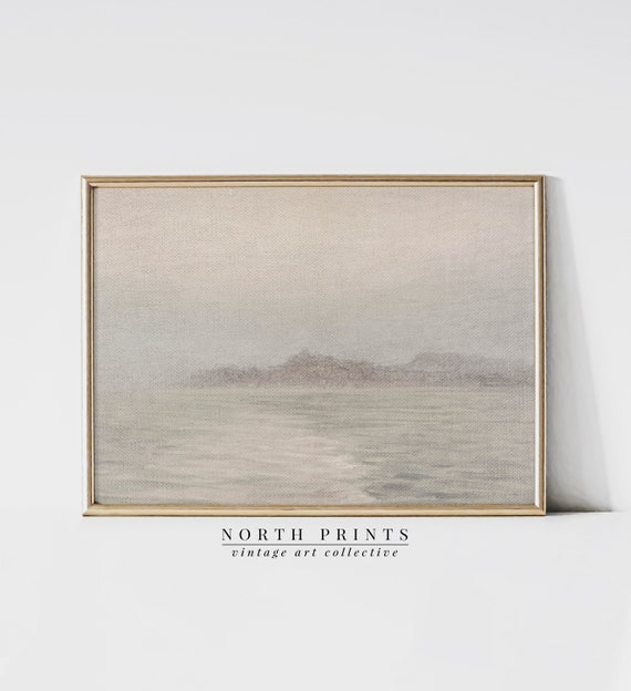 Vintage Tonal Coastal Painting Art Print