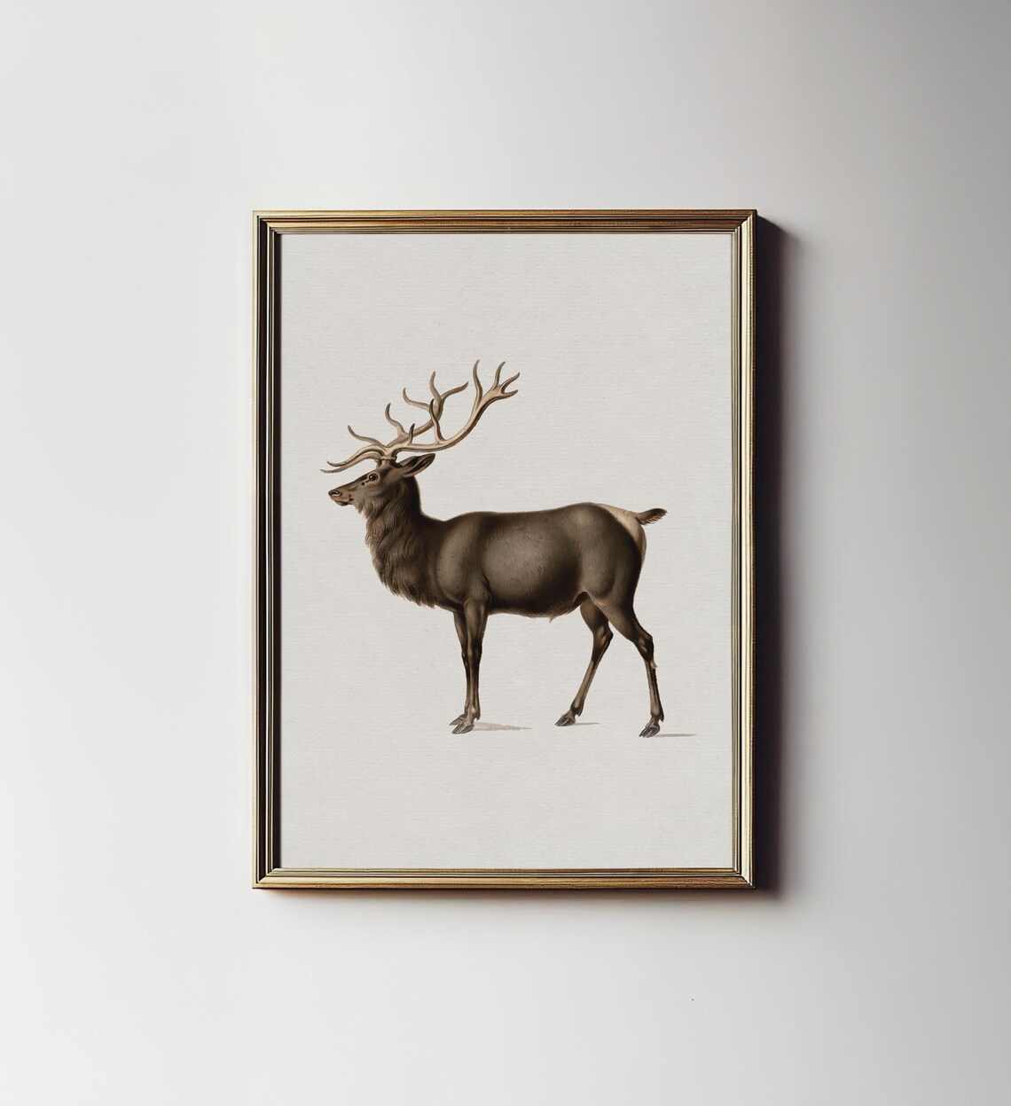 Vintage Reindeer Farmhouse Christmas Art Print
