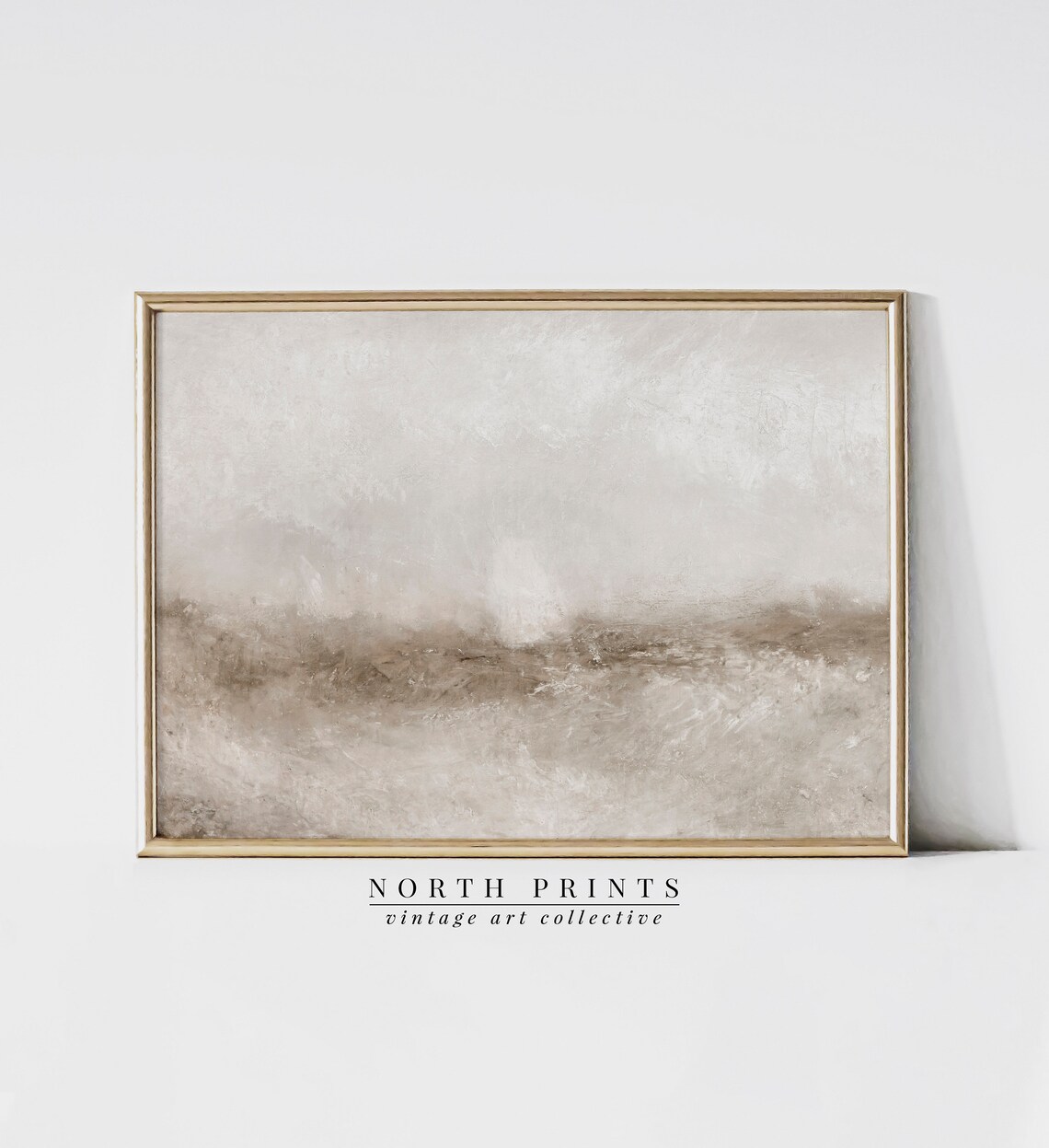 Vintage Abstract Coastal Painting, North Prints Art Print