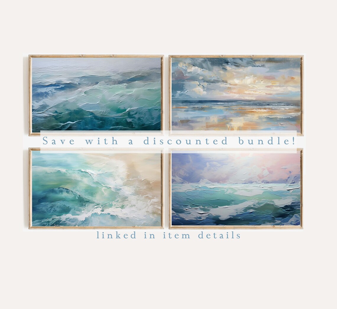 Frame Tv Art Summer Beach Textured Wall Art Print - Image 2