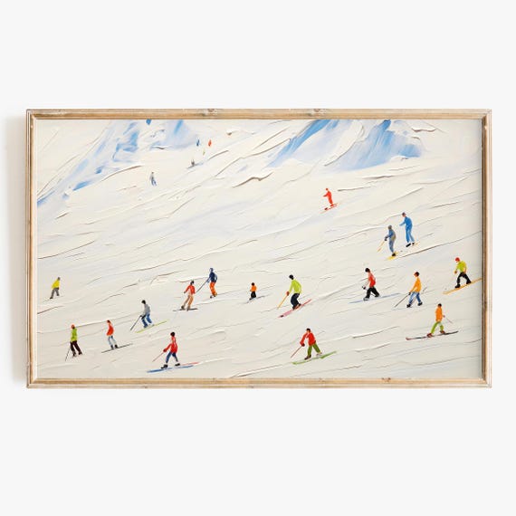 Abstract Winter Ski Snow Christmas Pop Art Poster