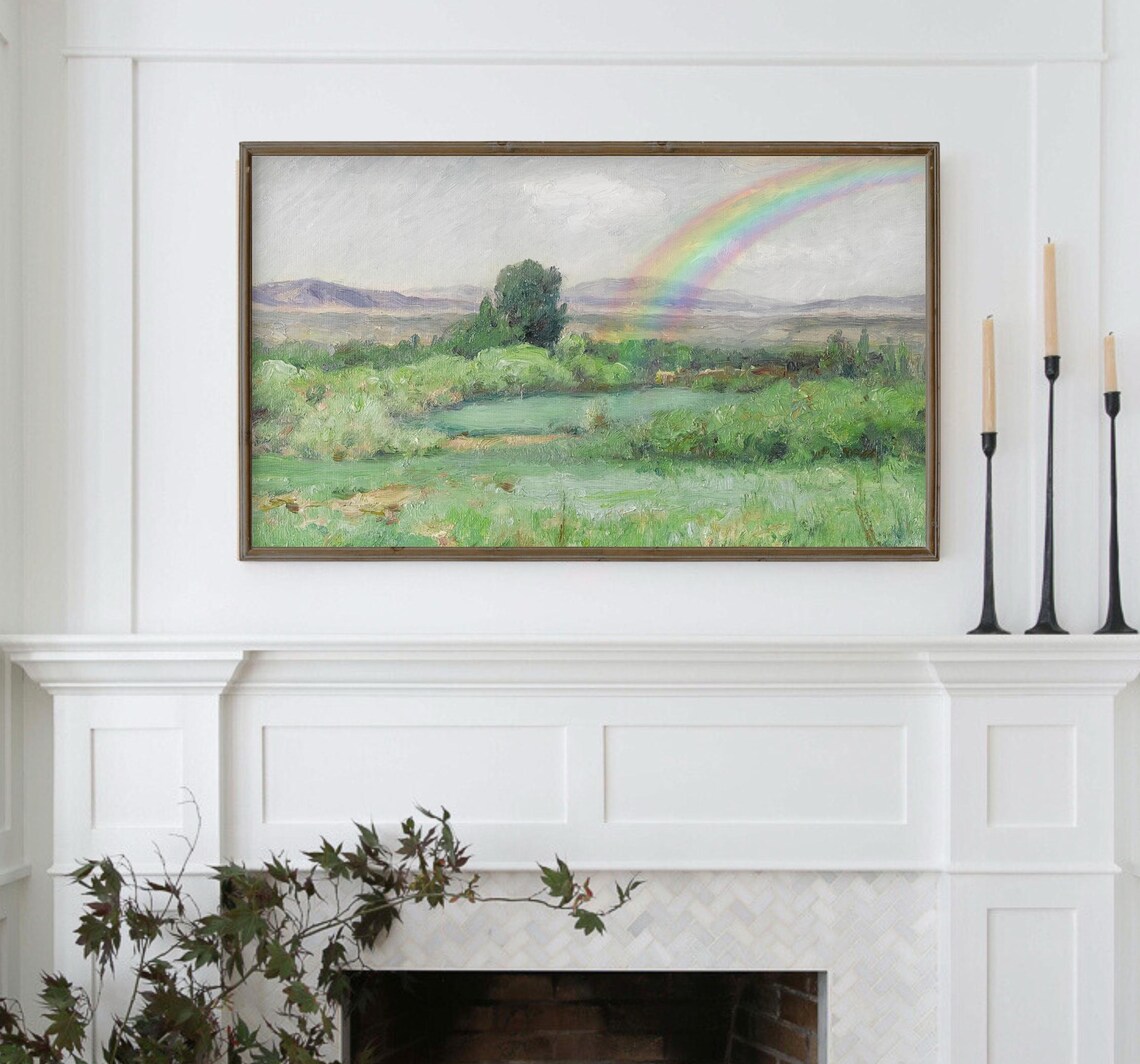 Spring Frame TV Art, Vintage Rainbow Landscape - Image 6