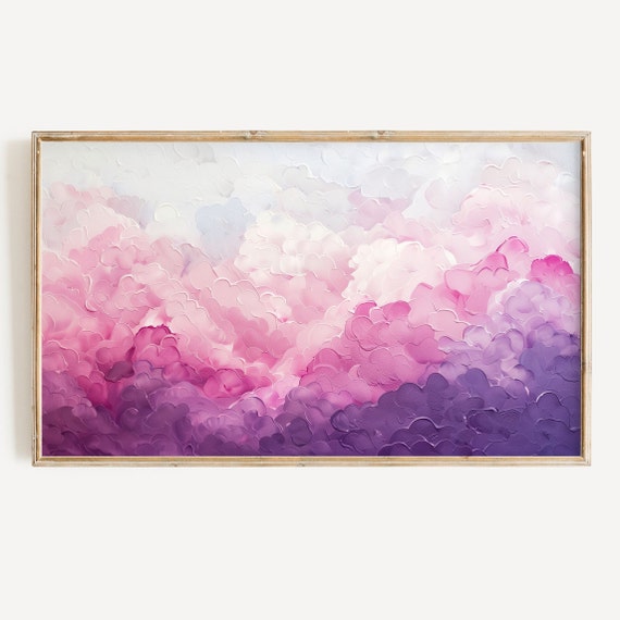 Cloud Painting Textured Pink Spring Summer Art Print