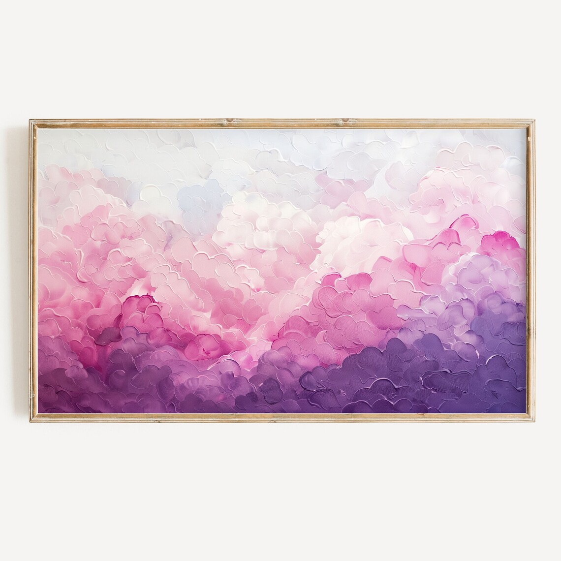 Cloud Painting Textured Pink Spring Summer Art Print
