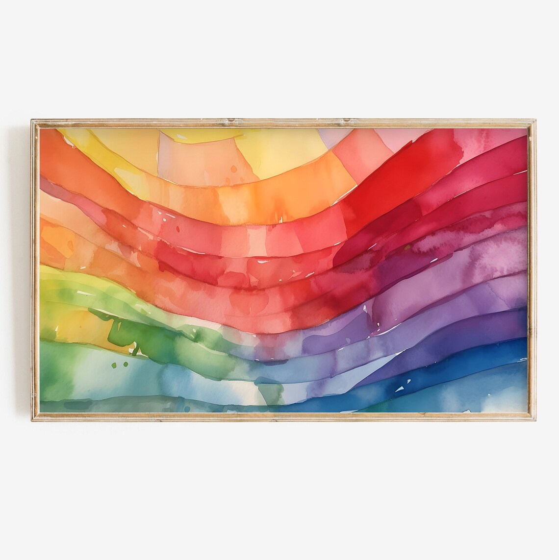 Pride Month Rainbow Watercolor Art Print
