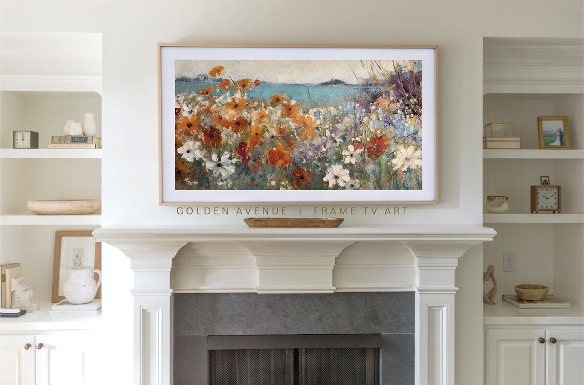 Spring Vintage Coastal Floral Landscape Art Print - Image 3