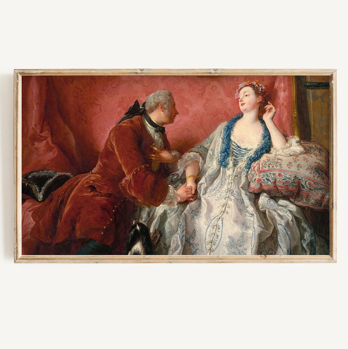 Vintage Rococo Romantic Lovers Couple Painting Spring Wall Art Poster