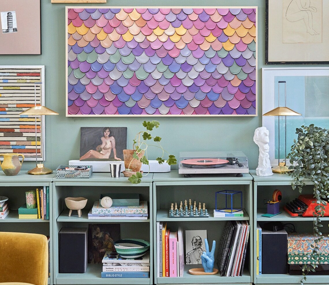 Maximalist Pastel Abstract Scales Art Print - Image 3