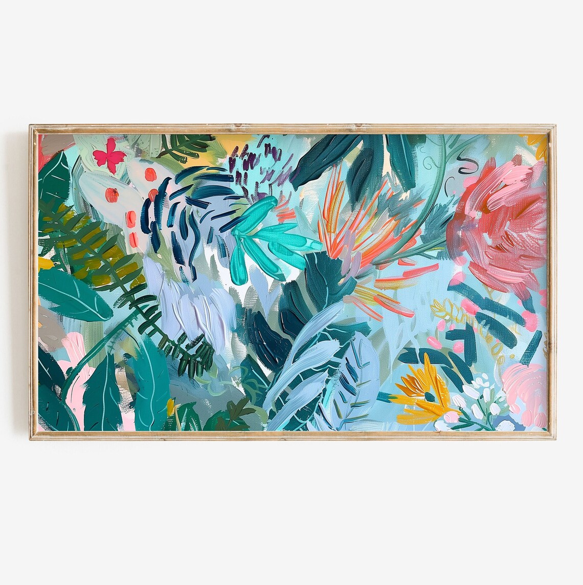 Textured Abstract Tropical Summer Maximalist Art Print