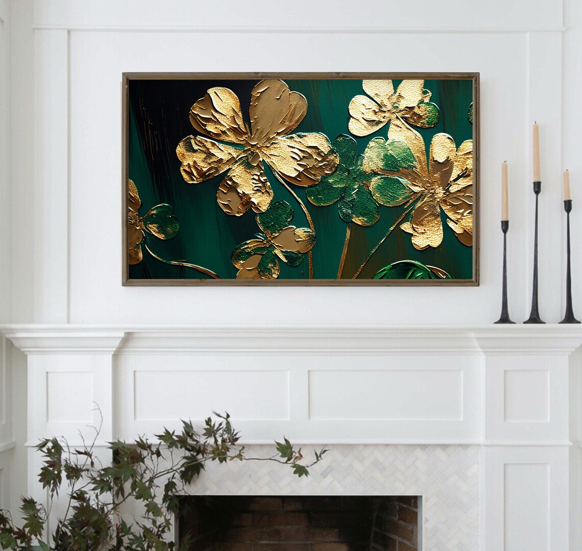St. Patrick's Day Abstract Clovers Art Print - Image 4