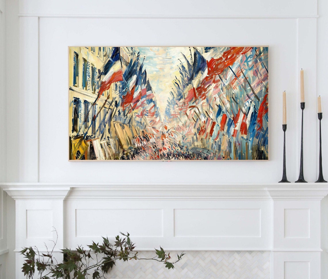 Frame Tv Art French Flag Vintage Painting Bastille Day Impressionist Tv Screensaver 14 July French National Day - Image 3