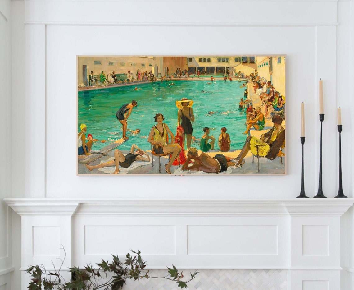 Vintage Summer Pool Day Art Print - Image 4