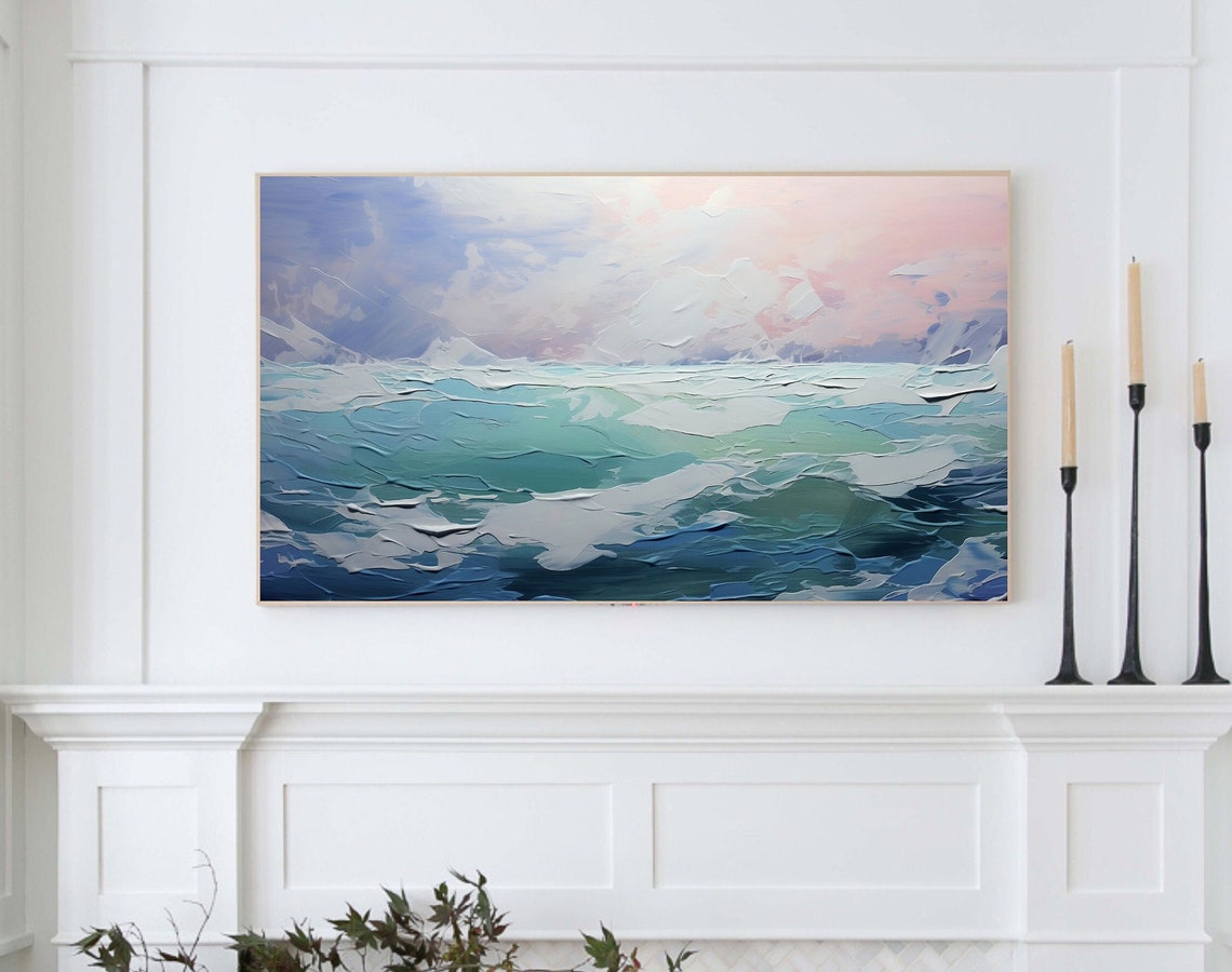 Abstract Ocean Waves Seascape Art Print - Image 3