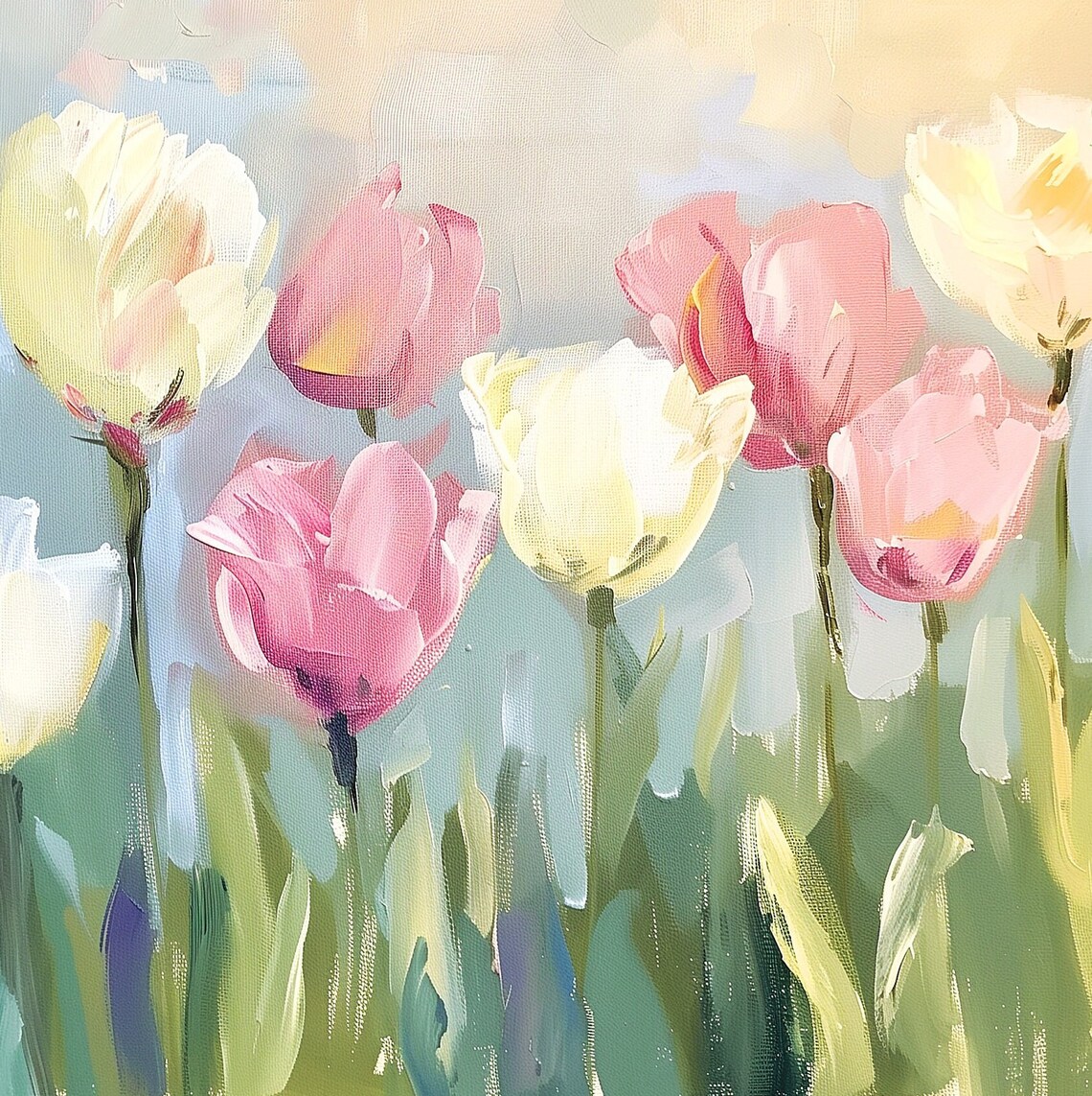 Spring Tulip Easter Pastel Floral Art Print - Image 3