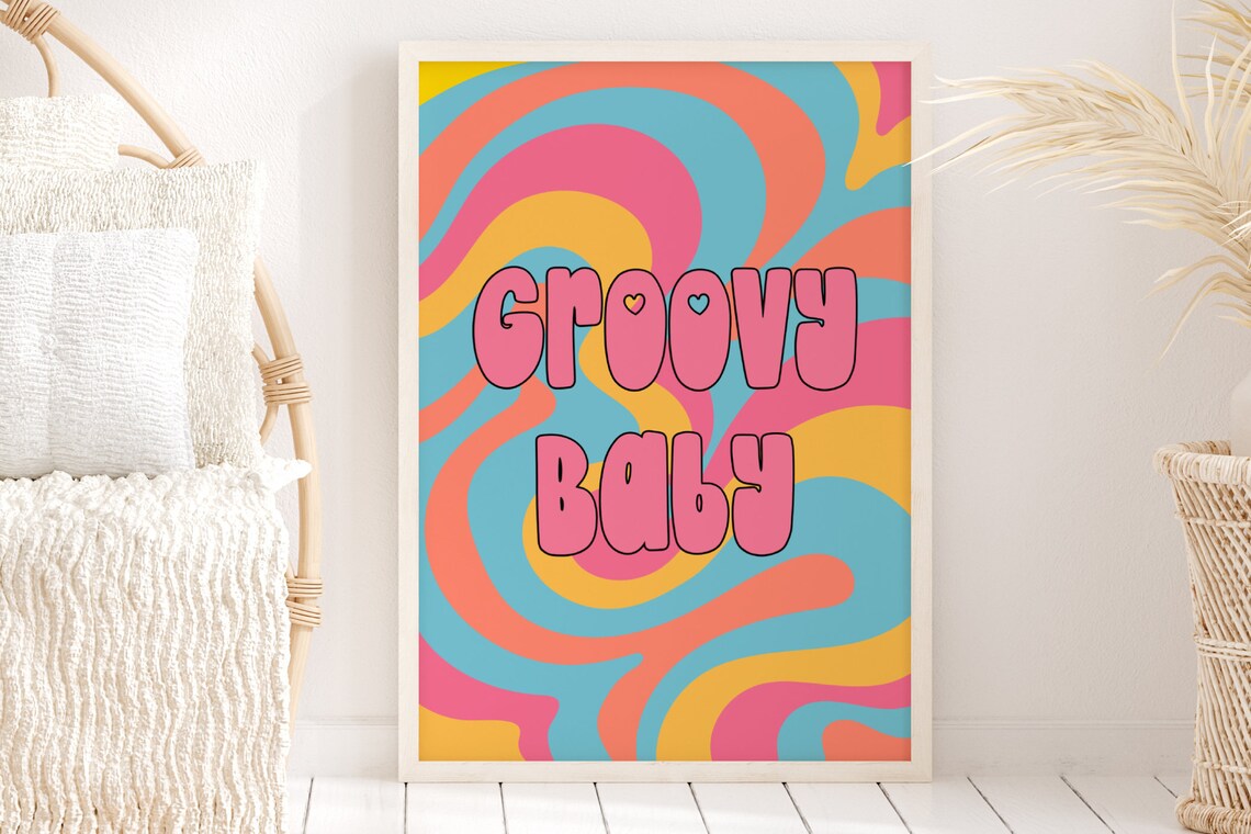 Groovy Baby Retro Art Print