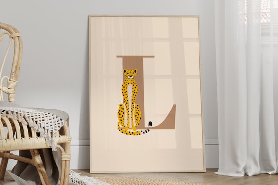 Animal Letter Print, Colourful Alphabet Art Print