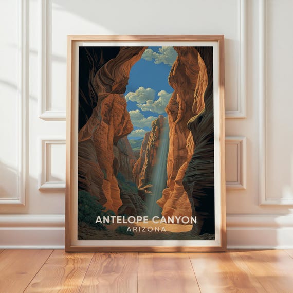 Antelope Canyon Arizona Print Vintage Travel Poster Retro Home Decor