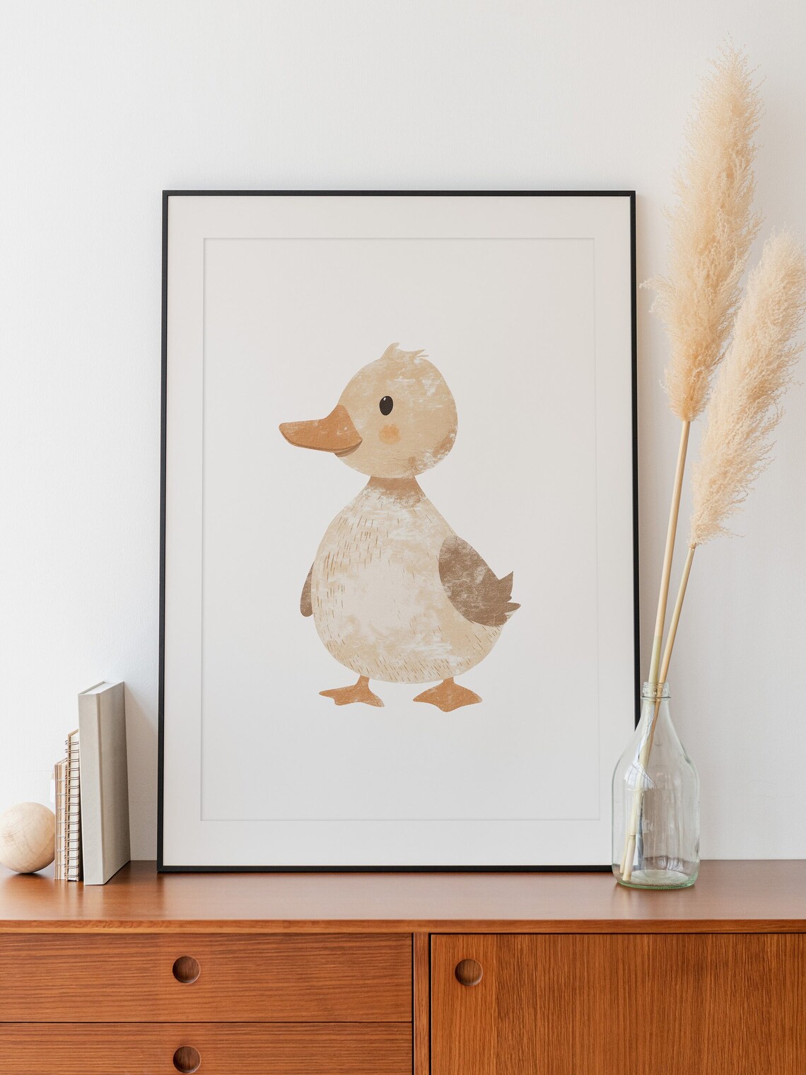 Cute Baby Duck Watercolor Nursery Woodland Animal Illustration Poster - Image 2