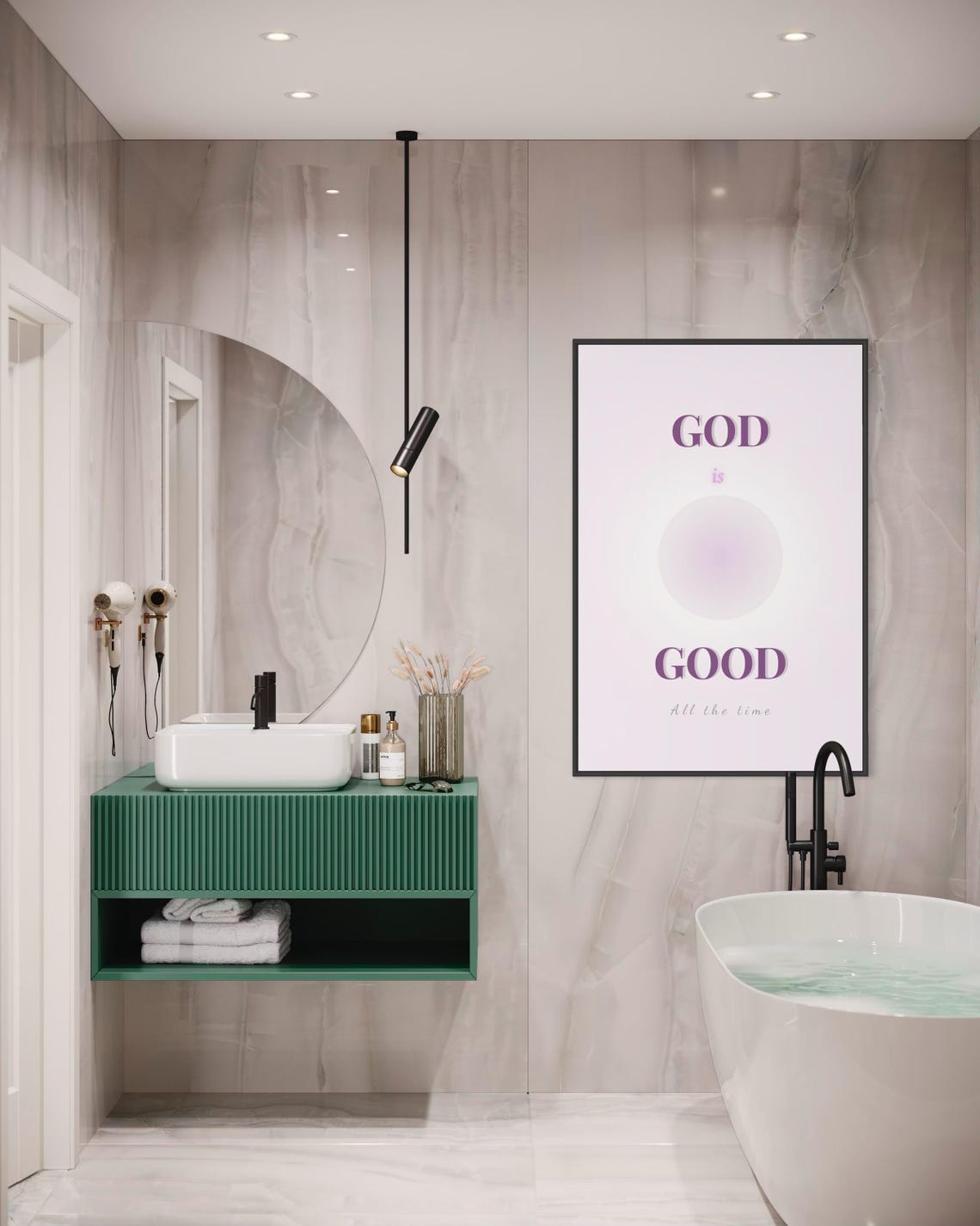 God Is Good All The Time Pink Minimal Christian Wall Art Christian Woman Wall Art Print Christian Woman Gifts Christian Girl Nursery Art - Image 5