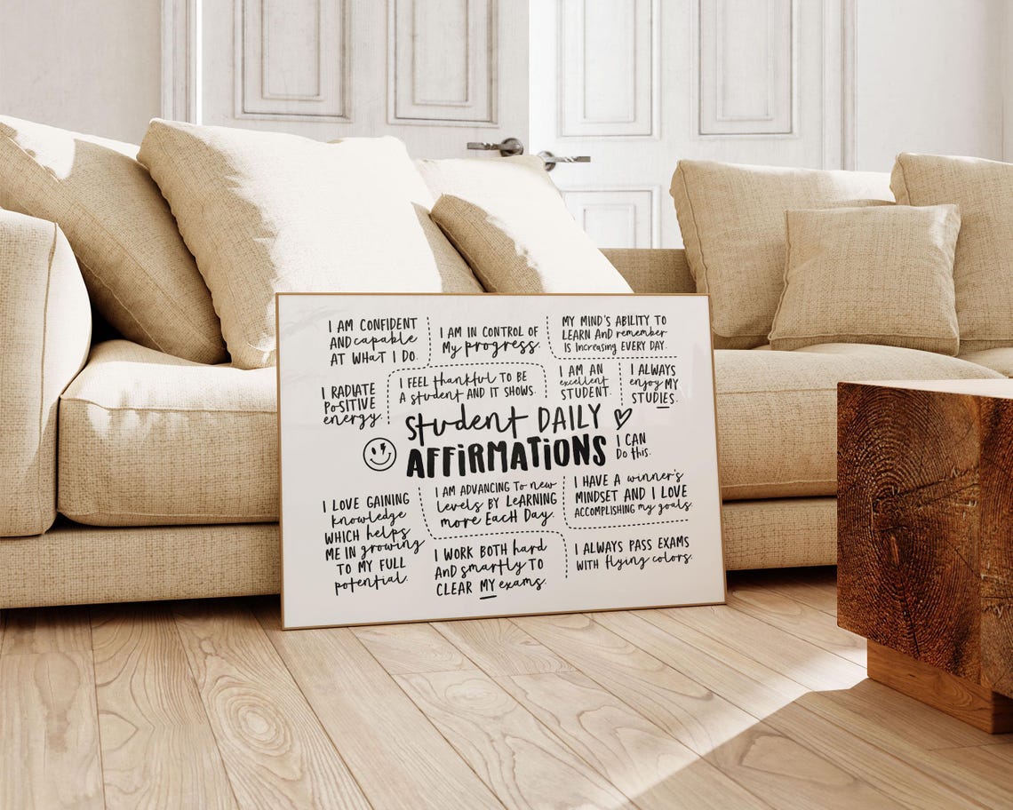 Daily Affirmations Poster Classroom Posters Positive School Wall Art Motivational Wall Art Printable Teacher Room Art - Image 3