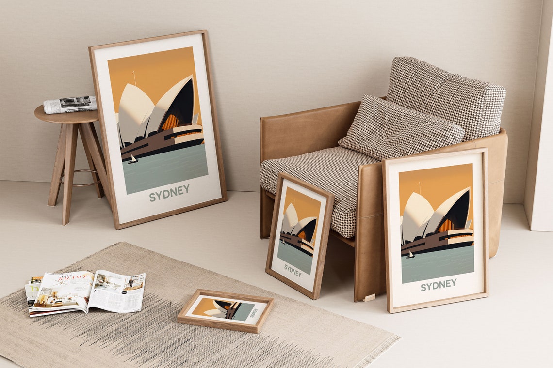 Sydney Opera House Sunset Minimalist Australia Travel Poster - Image 2