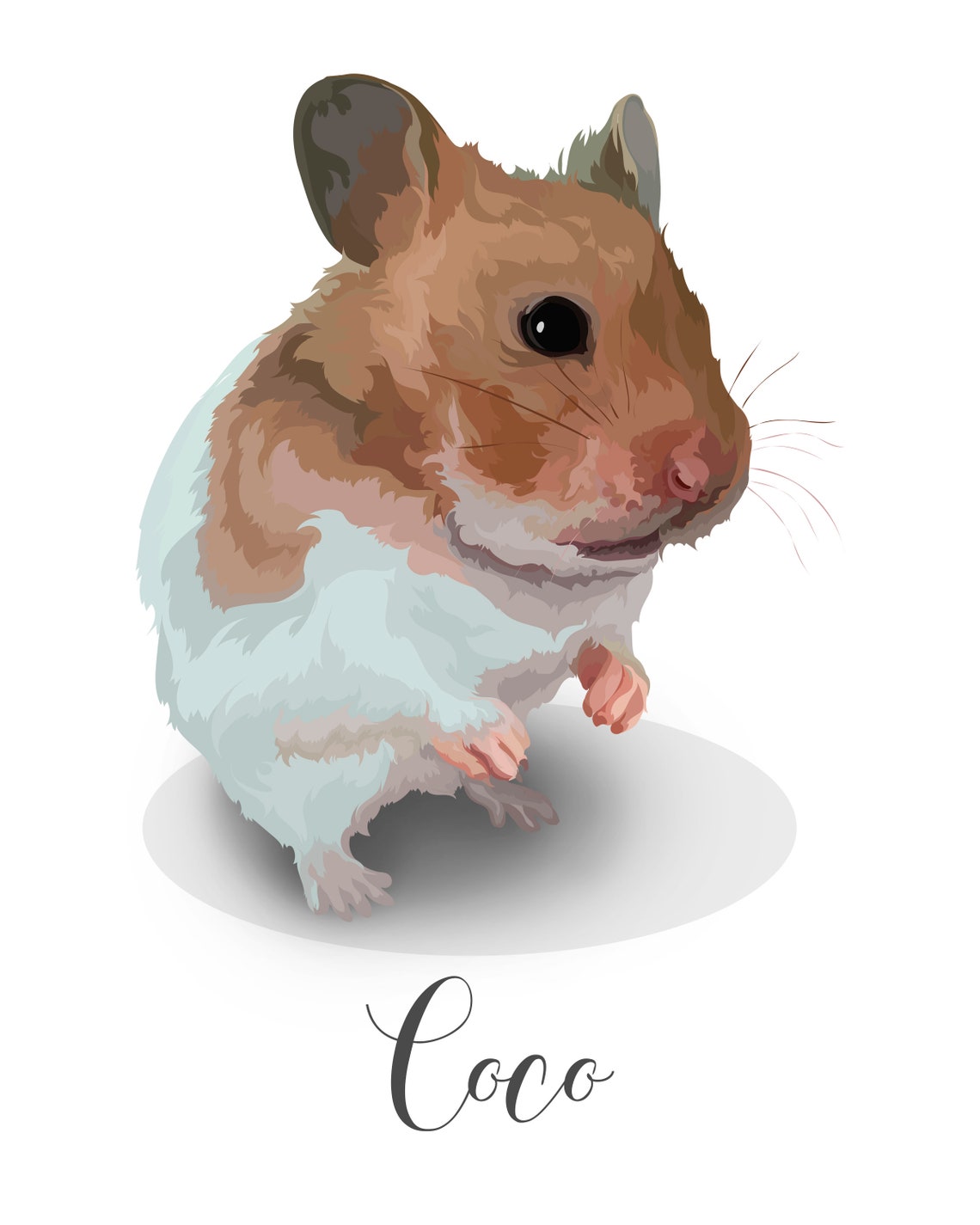 Hettie the Hamster Portrait From Photo Custom Name Style Poster - Image 4