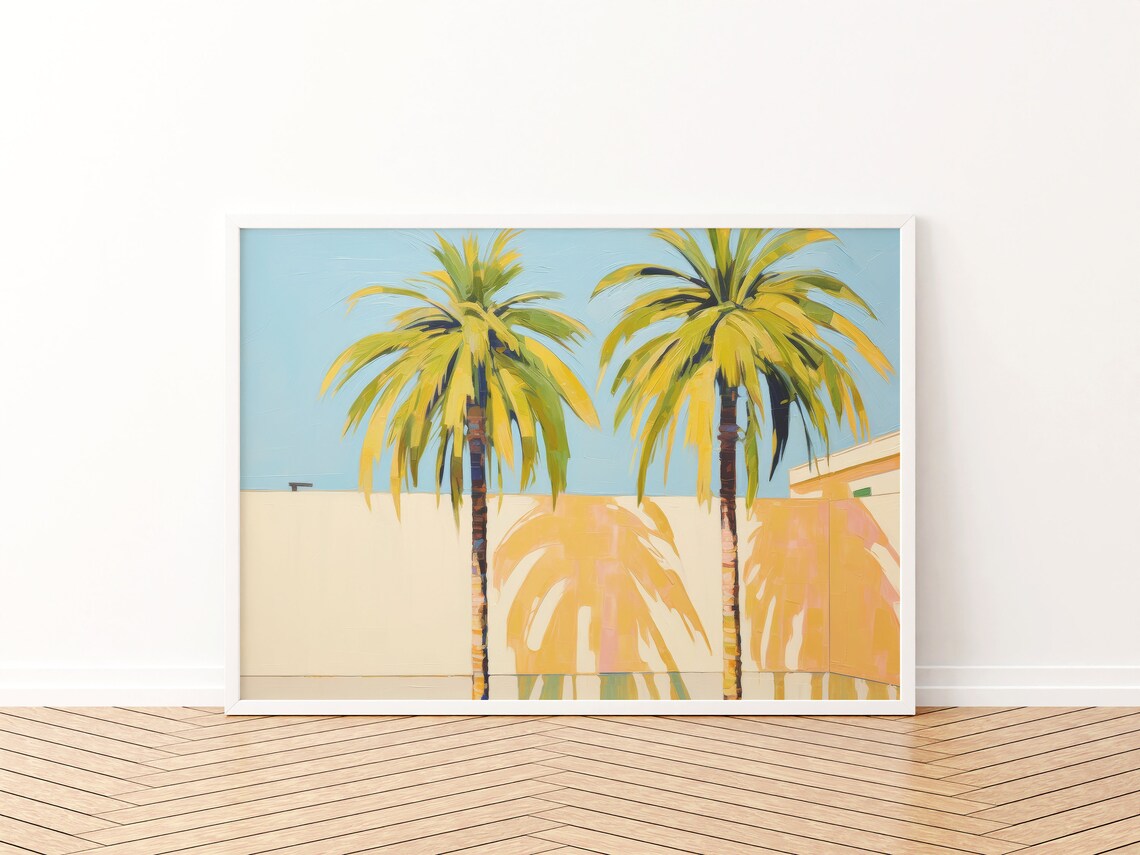 Preppy Palm Tree Painting Print, Coastal Decor - Image 3