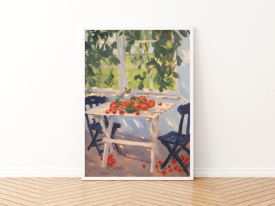 Summer Garden Tomato Painting, Vintage Kitchen Art Print - Image 3